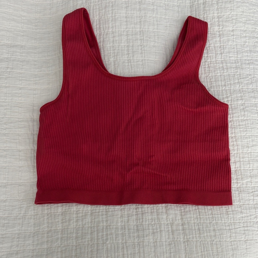 Forever 21 Red Ribbed Top
